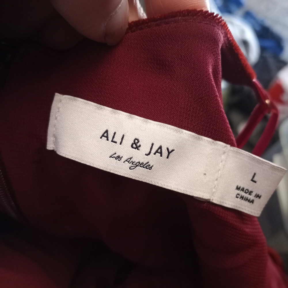 ALI & JAY Red Velvet Faux Wrap Midi Dress - Picture 5 of 6